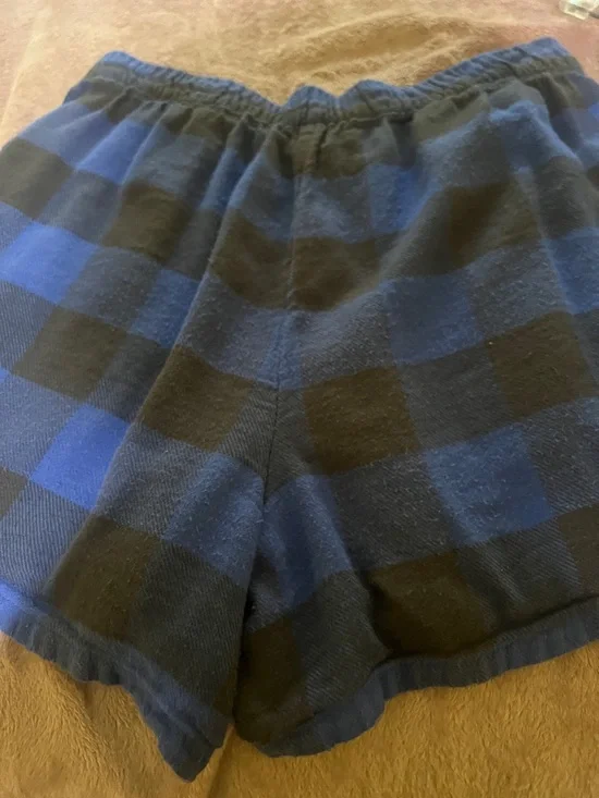 aerie Blue and Black Plaid Sleep Lounge Shorts - Picture 5 of 5
